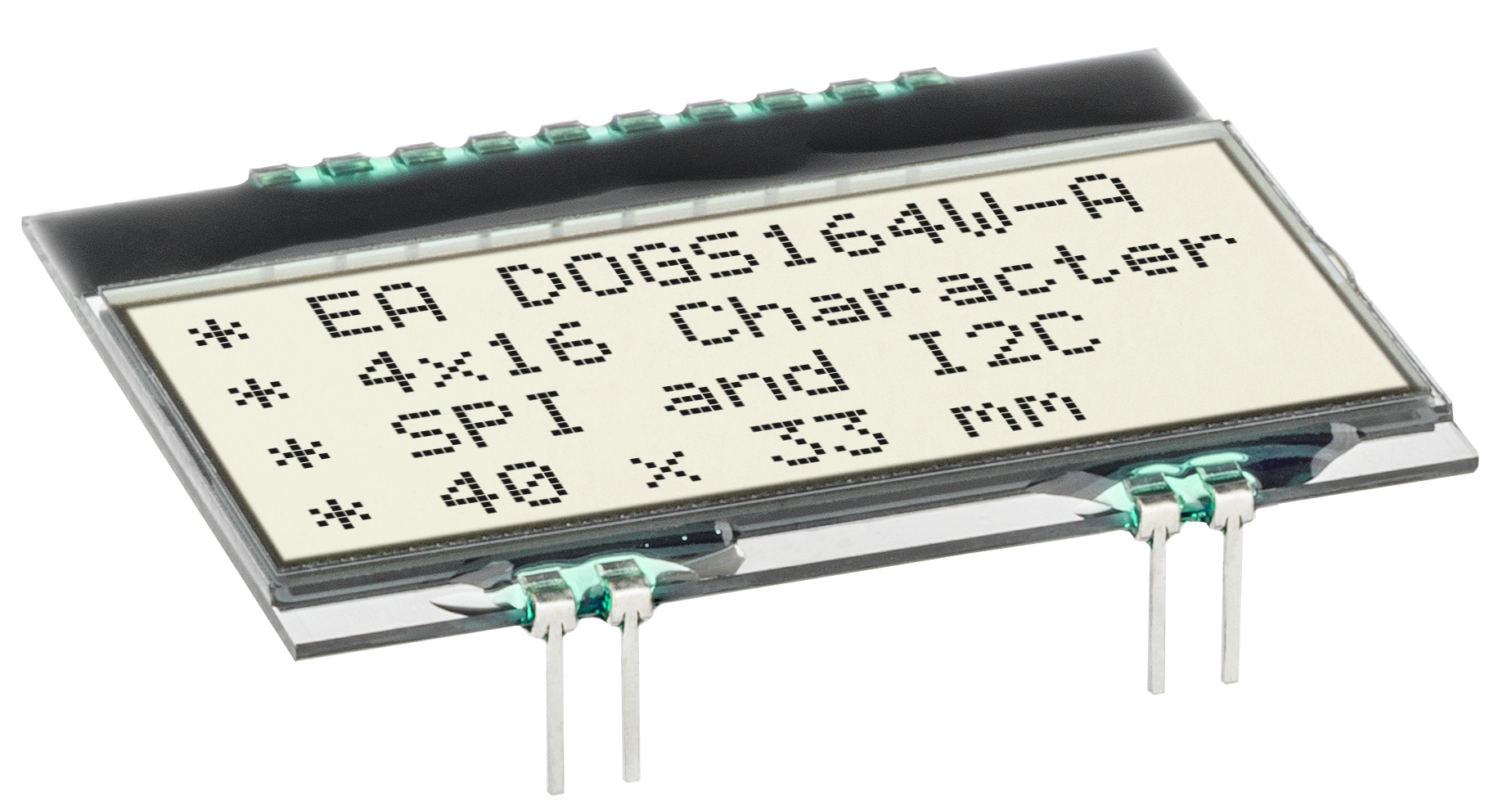 4x16 , 2x16 Character Display EA DOGS164W-A